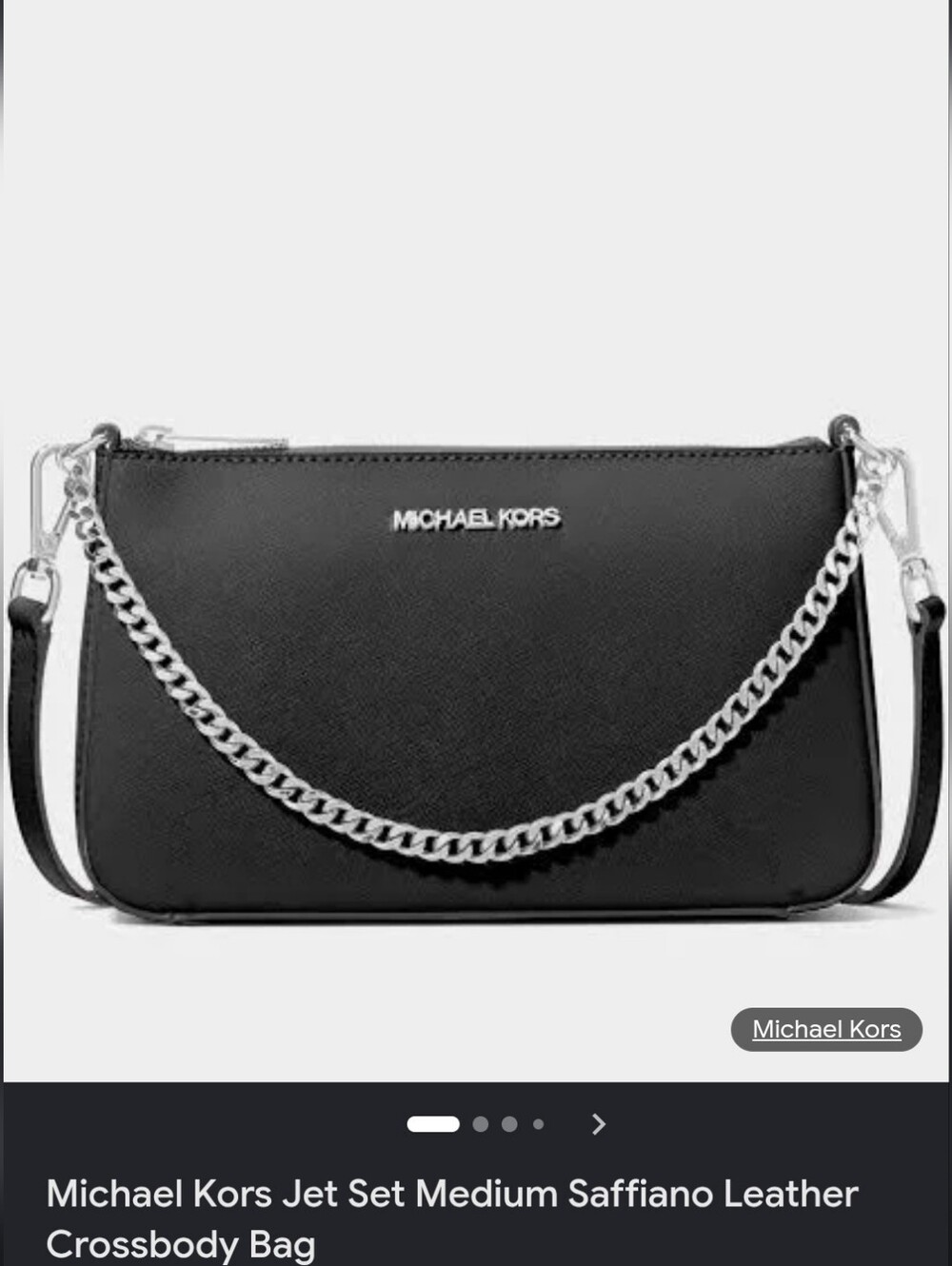Michael Kors Jet Set Medium Saffiano Leather with Gold Chain